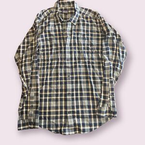 PATAGONIA ORGANIC COTTON PLAID BUTTON DOWN SHIRT - MEN SIZE LARGE